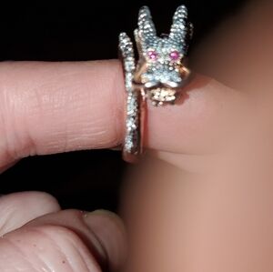 Rose gold colored, amethyst dragon ring.